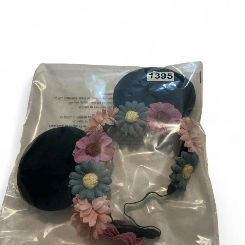 Tokyo Disney Resort Minnie Mouse Headband Womens OS Black Floral Strap